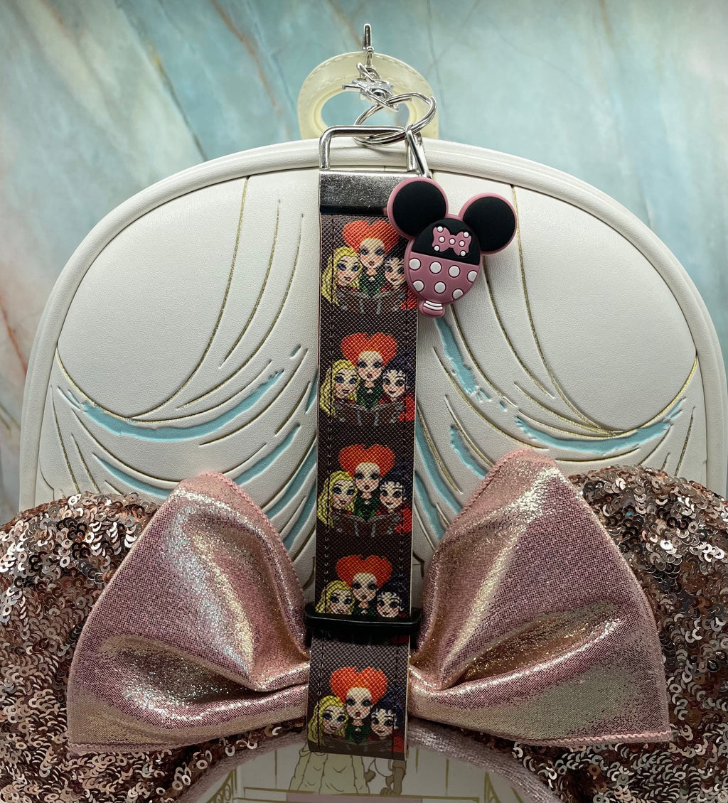 Hocus Pocus Sanderson Sisters Faux Leather Mickey Ear Holder Wristlet Mouse Ear Accessories