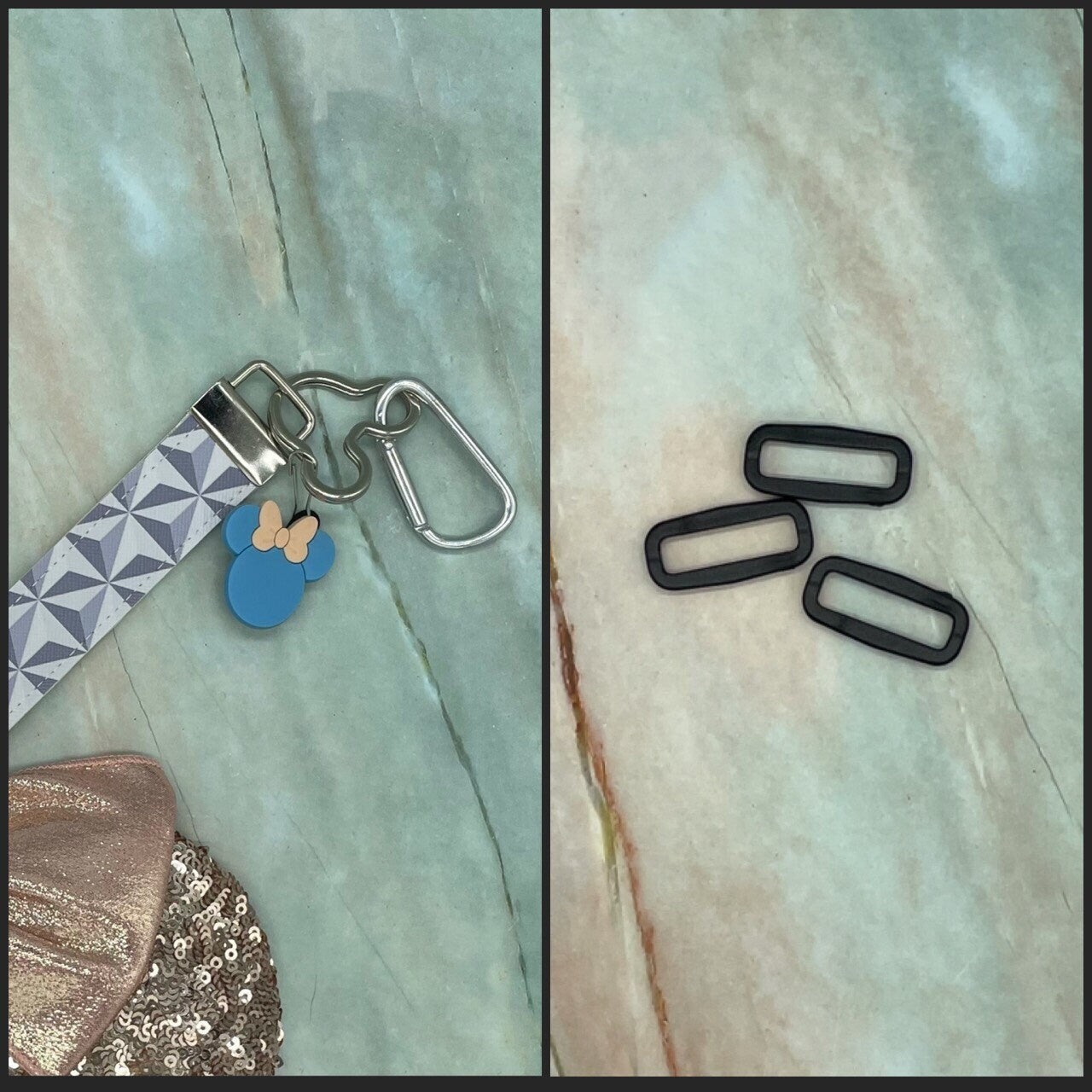 Epcot Spaceship Earth Faux Leather Mickey Ear Holder Wristlet Mouse Ear Accessories Ready to Ship