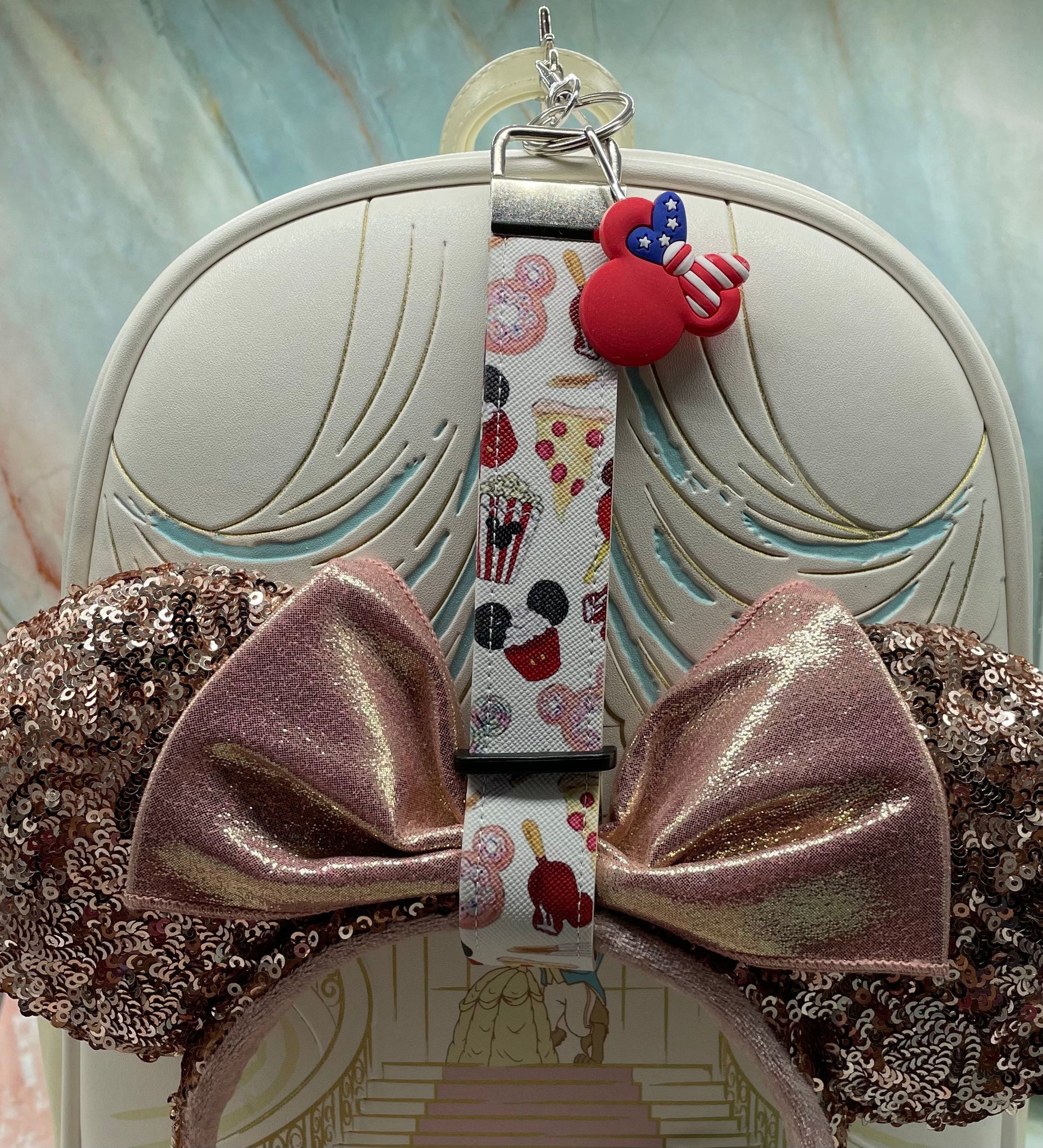Disney Snacks Faux Leather Mickey Ear Holder Wristlet Mouse Ear Accessories