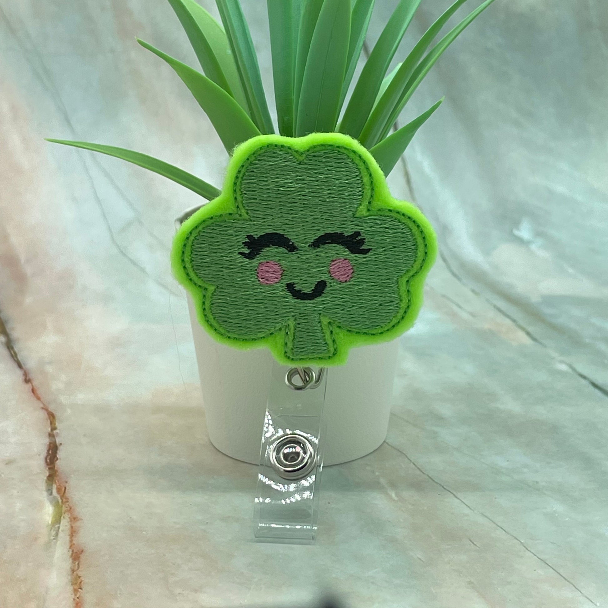 St Patrick's Day Badge Reel, Shamrock Badge Reel, Feltie Cute Clover