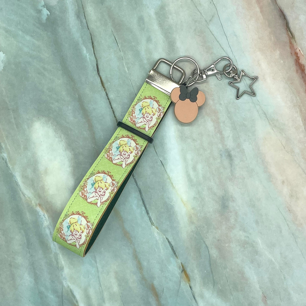 Tinker bell Faux Leather Mickey Ear Holder Wristlet Mouse Ear Accessories