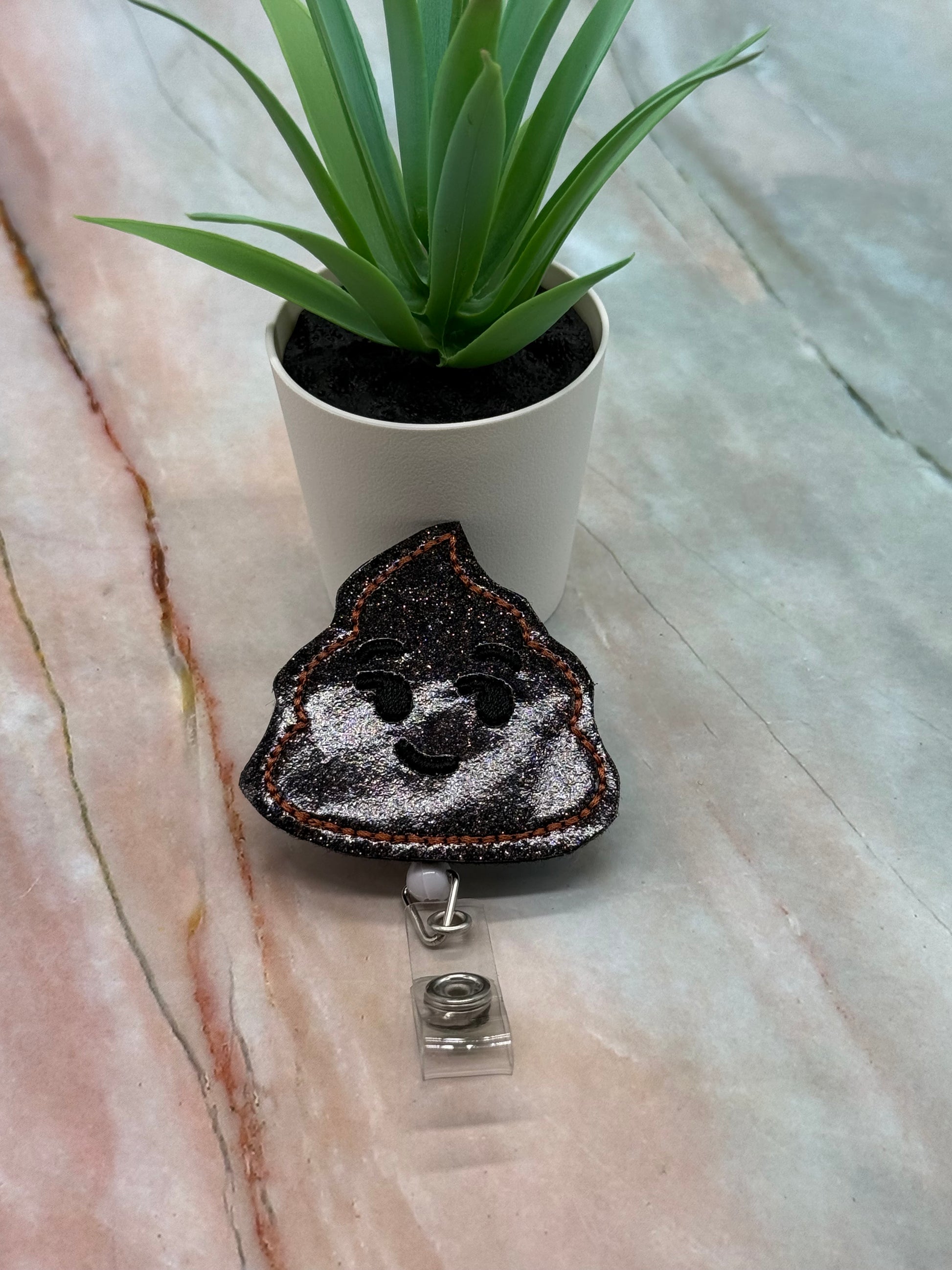 Smirk Poop Emoji Badge Reel