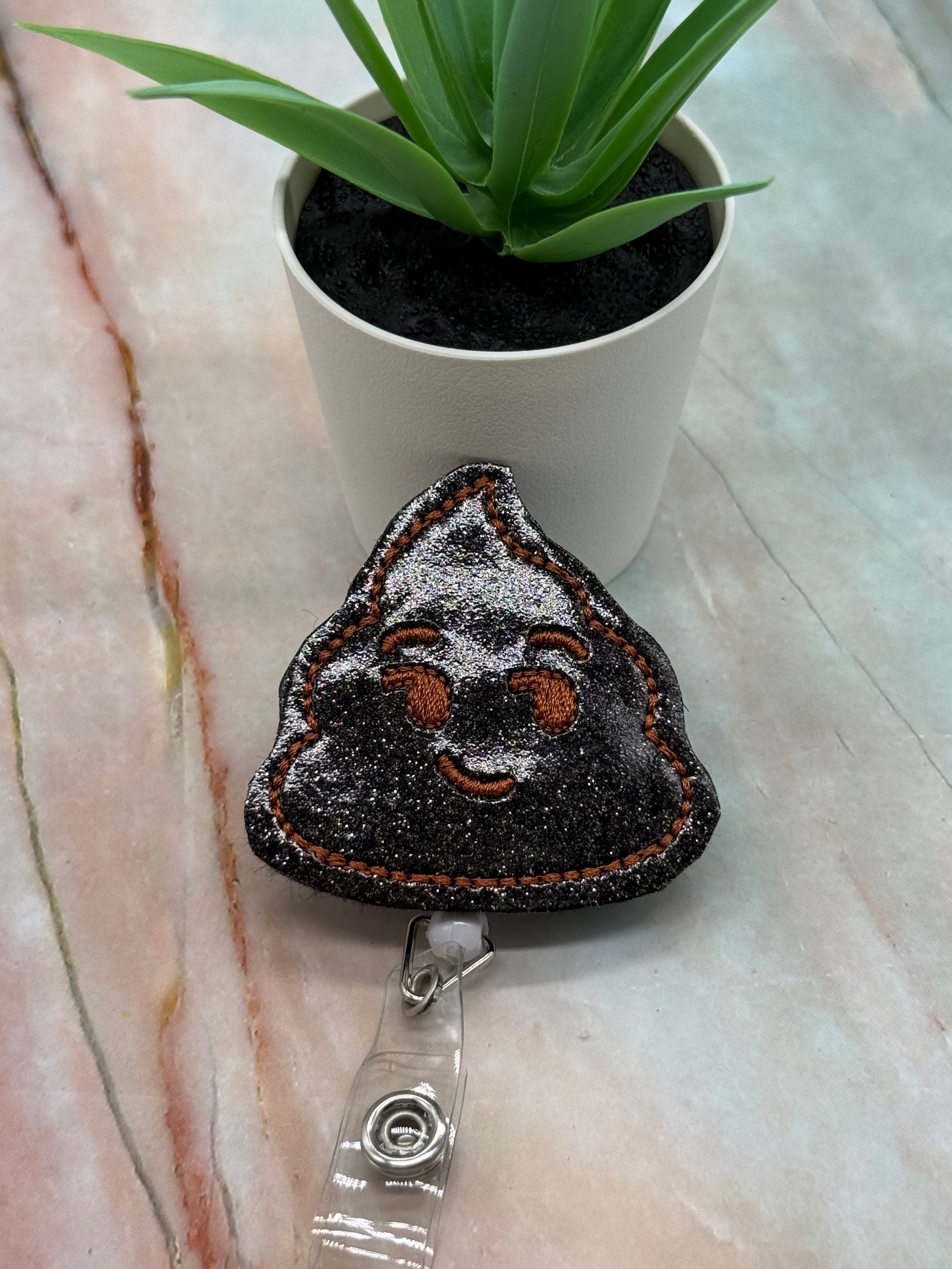 Smirk Poop Emoji Badge Reel
