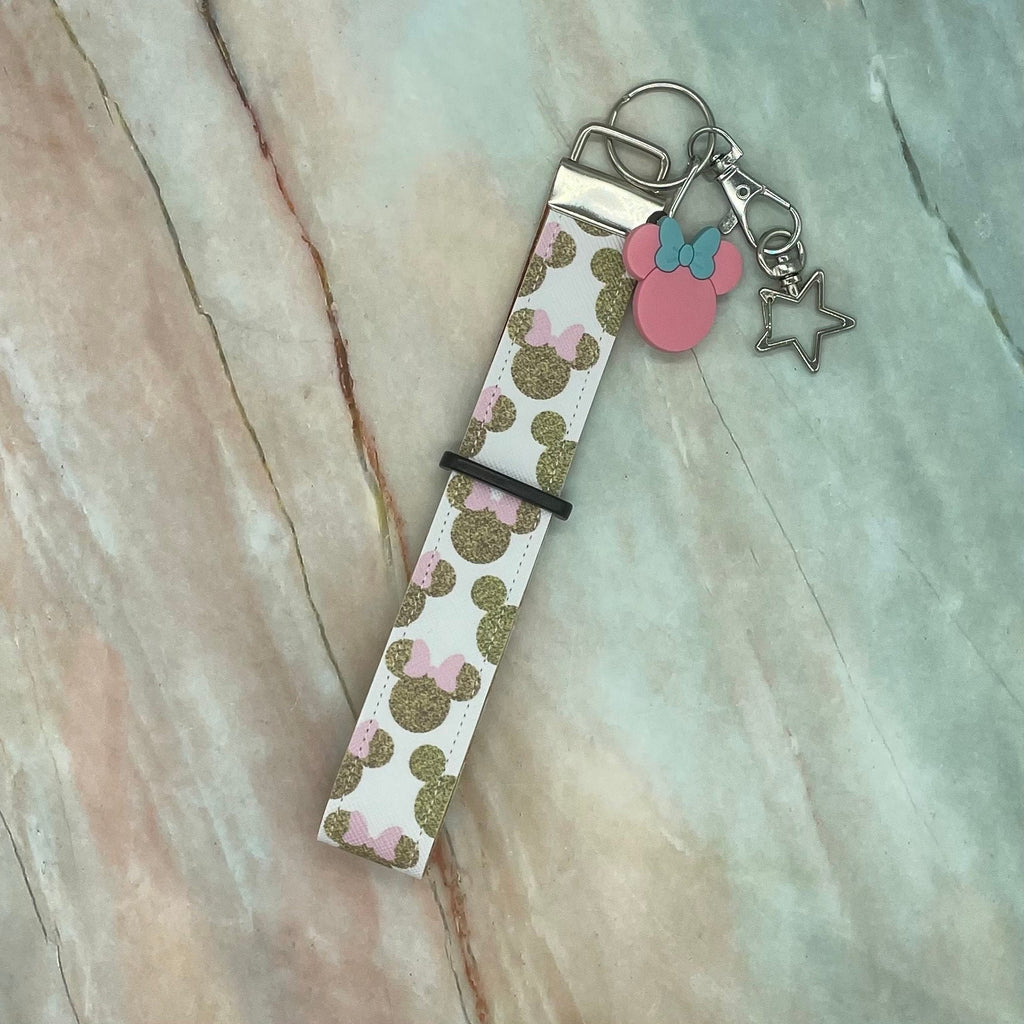 Minnie Mouse Faux Leather Gold Mickey Ear Holder Wristlet Mouse Ear Accessories
