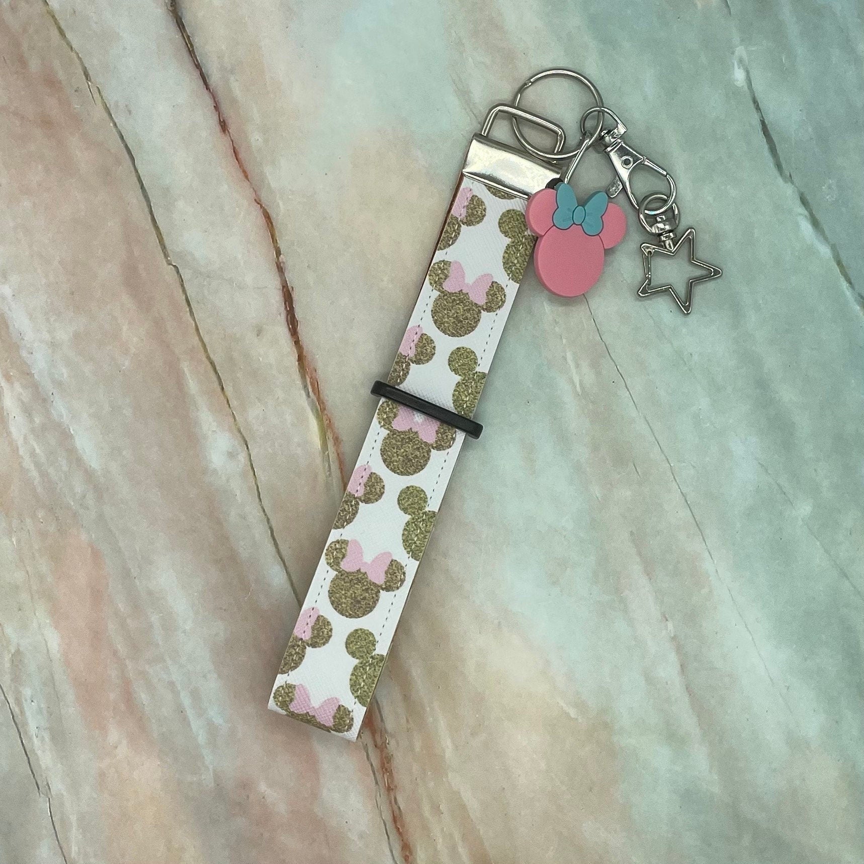 Minnie Mouse Faux Leather Gold Mickey Ear Holder Wristlet Mouse Ear Accessories