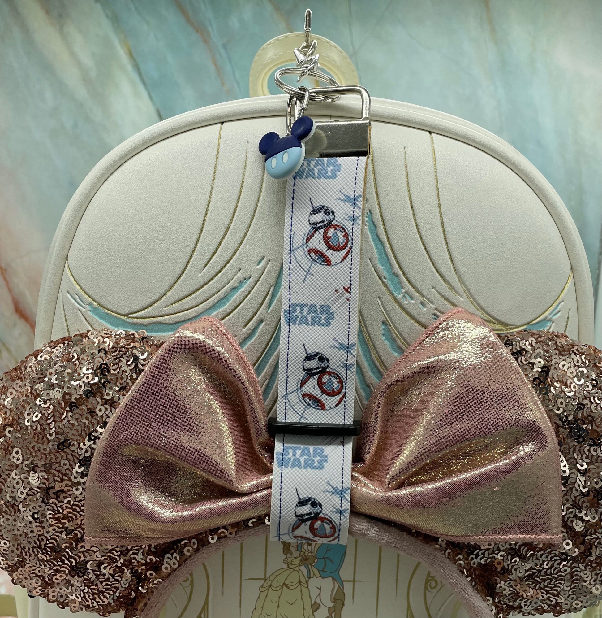 BB-8 Faux Leather Mickey Ear Holder Wristlet Mouse Ear Accessories
