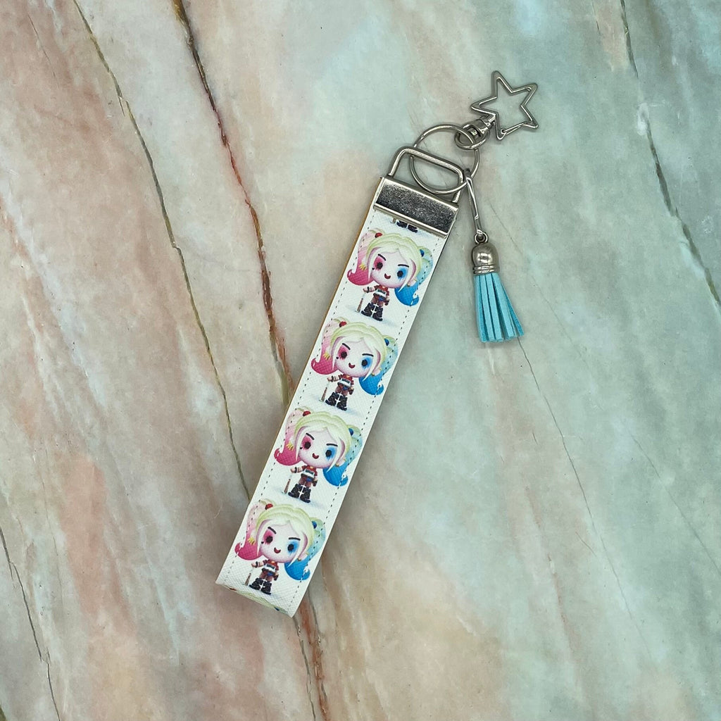 Harley Quinn Faux Leather Key Chain Wristlet Accessories