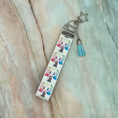 Harley Quinn Faux Leather Key Chain Wristlet Accessories