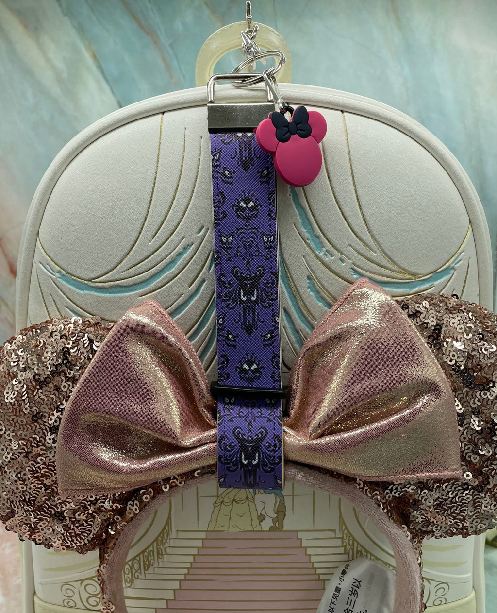 Haunted Mansion Faux Leather Mickey Ear Holder Wristlet Mouse Ear Accessories
