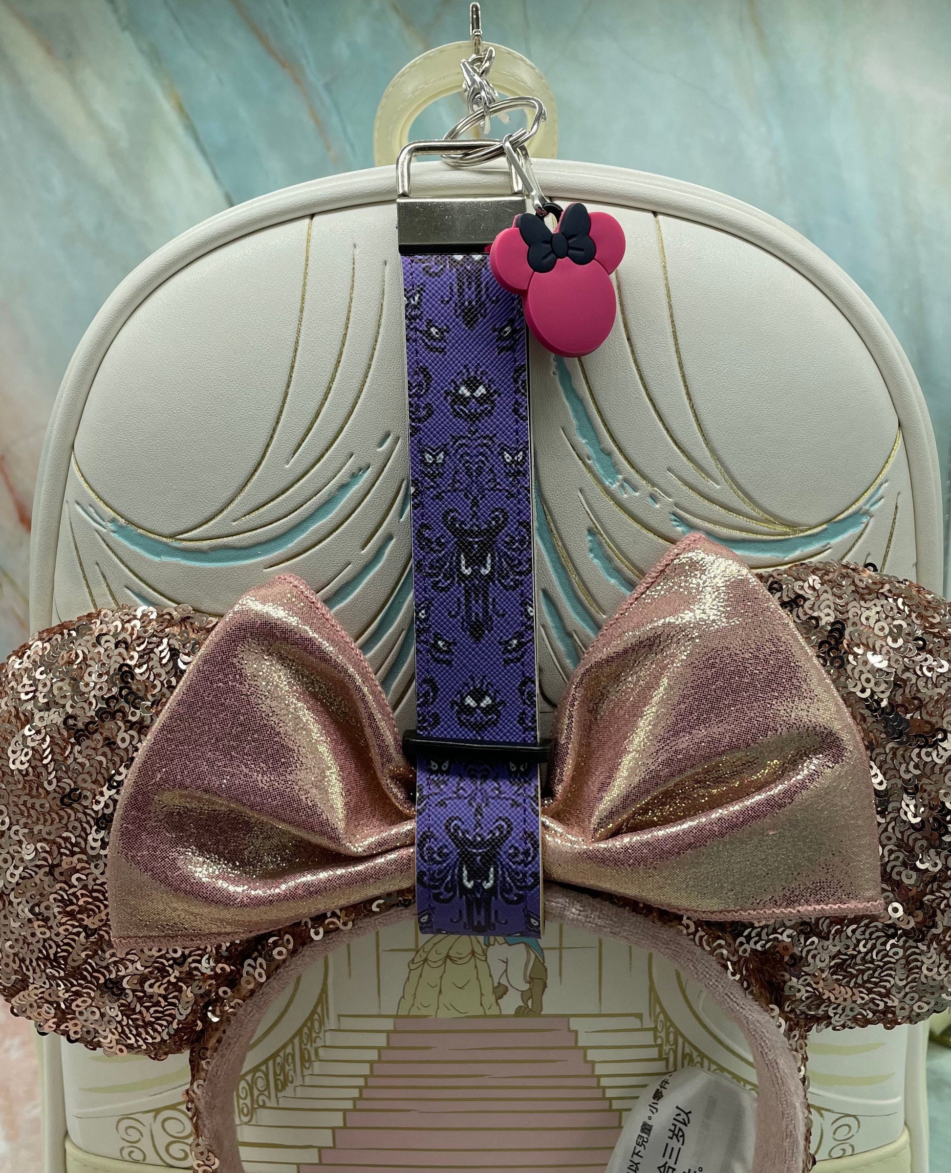 Haunted Mansion Faux Leather Mickey Ear Holder Wristlet Mouse Ear Accessories