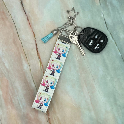 Harley Quinn Faux Leather Key Chain Wristlet Accessories