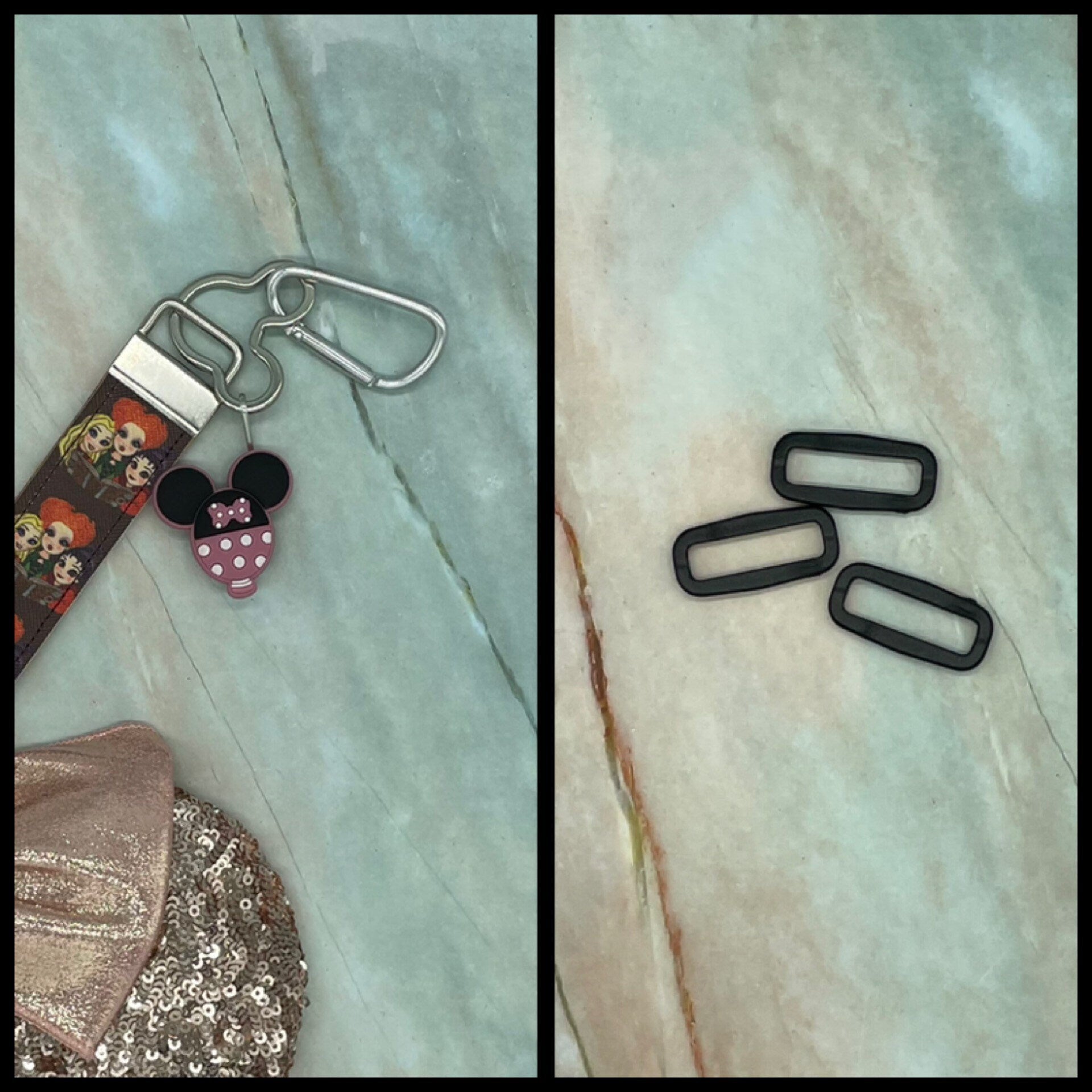 Hocus Pocus Sanderson Sisters Faux Leather Mickey Ear Holder Wristlet Mouse Ear Accessories